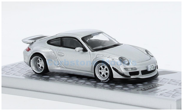 Modelauto 1:64 | Tarmac Works T64-057-AB | Porsche 911 997 RWB Zilver