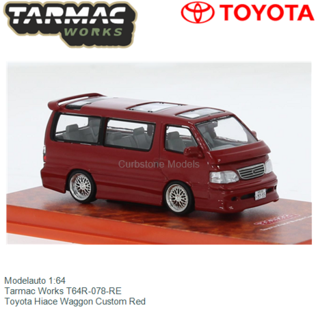 Modelauto 1:64 | Tarmac Works T64R-078-RE | Toyota Hiace Waggon Custom Red