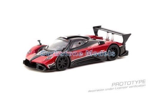 Modelauto 1:64 | Tarmac Works G-TL015-RE | Pagani Zonda Red and Black