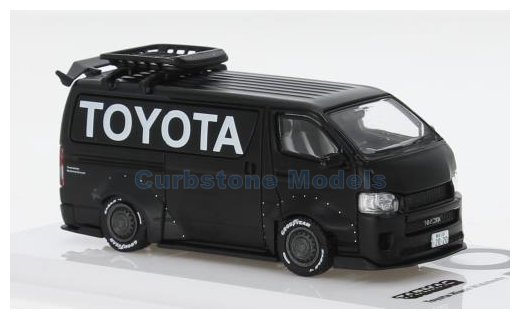 Modelauto 1:64 | Tarmac Works T64-038-TO | Toyota Hiace Widebody Black