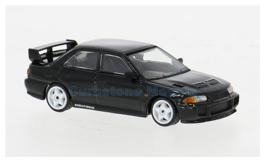 Modelauto 1:64 | Tarmac Works G-050-BK | Mitsubishi Lancer GSR Evolution 3 Black