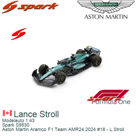 Modelauto 1:43 | Spark S9530 | Aston Martin Aramco F1 Team AMR24 2024 #18 - L.Stroll