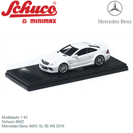 Modelauto 1:43 | Schuco 8502 | Mercedes Benz AMG SL 65 Wit 2010