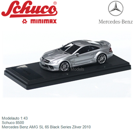 Modelauto 1:43 | Schuco 8500 | Mercedes Benz AMG SL 65 Black Series Zilver 2010