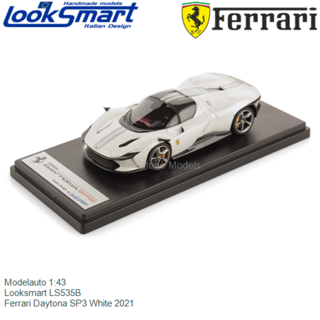 Modelauto 1:43 | Looksmart LS535B | Ferrari Daytona SP3 White 2021