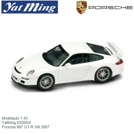 Modelauto 1:43 | YatMing 43205W | Porsche 997 GT-R Wit 2007