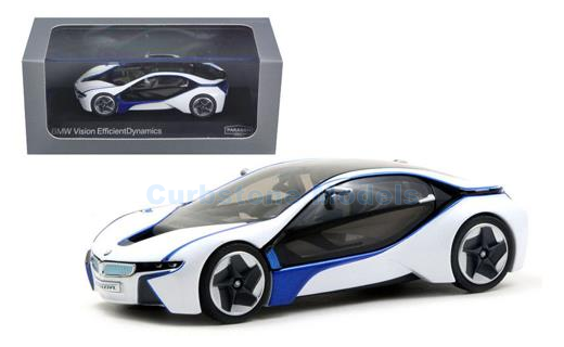 Modelauto 1:43 | Paragon Models PA-91021 | BMW i8 Vision Efficient Dynamics White Blue 2013