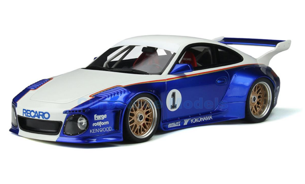 Modelauto 1:18 | GT Spirit GT797 | Porsche 911 Body Kit Old-New Blue / White 2019