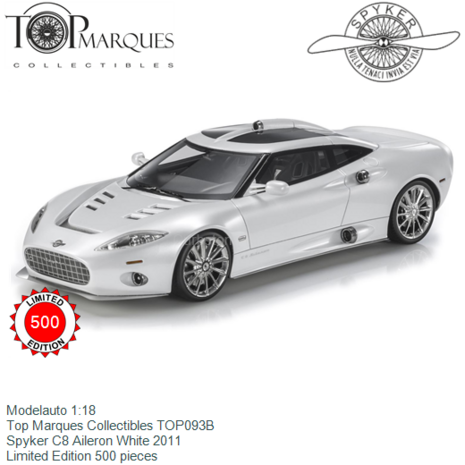 Modelauto 1:18 | Top Marques Collectibles TOP093B | Spyker C8 Aileron White 2011