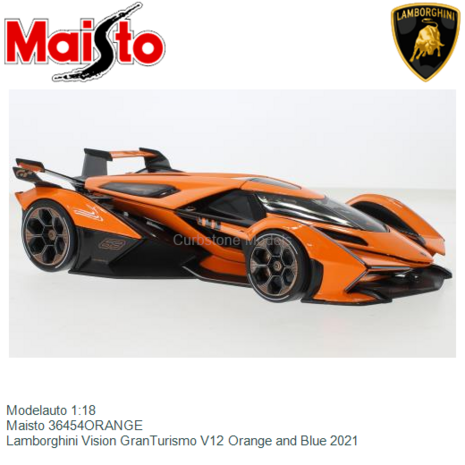 Modelauto 1:18 | Maisto 36454ORANGE | Lamborghini Vision GranTurismo V12 Orange and Blue 2021