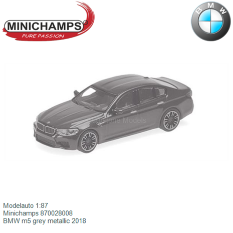 Modelauto 1:87 | Minichamps 870028008 | BMW m5 grey metallic 2018