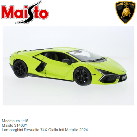 Modelauto 1:18 | Maisto 31463Y | Lamborghini Revuelto 74X Giallo Inti Metallic 2024