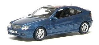 Modelauto 1:43 | Dealer Mercedes06 | Mercedes Benz Sport Coupe Blauw metallic 2000