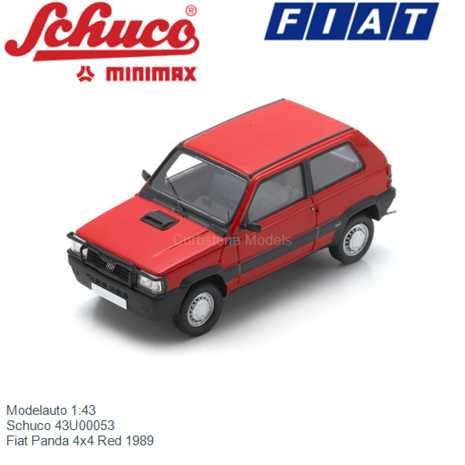 Modelauto 1:43 | Schuco 43U00053 | Fiat Panda 4x4 Red 1989