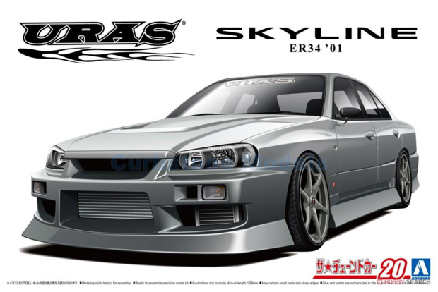 Modelauto 1:43 | Aoshima AO06134 | Nissan Uras Skyline ER34 Silver 2001