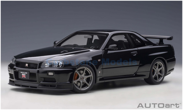 Modelauto 1:18 | Autoart 77407 | Nissan Skyline GT-R (R34) V-Spec II Black Pearl 2001