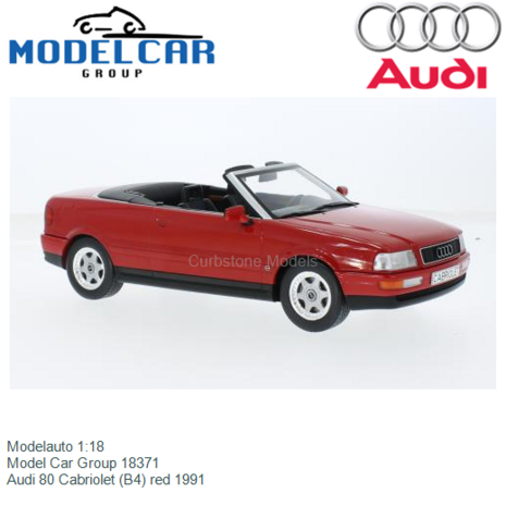 Modelauto 1:18 | Model Car Group 18371 | Audi 80 Cabriolet (B4) red 1991