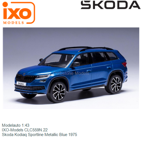 Modelauto 1:43 | IXO-Models CLC559N.22 | Skoda Kodiaq Sportline Metallic Blue 1975