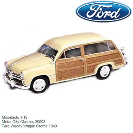 Modelauto 1:18 | Motor City Classics 30003 | Ford Woody Wagon Creme 1949