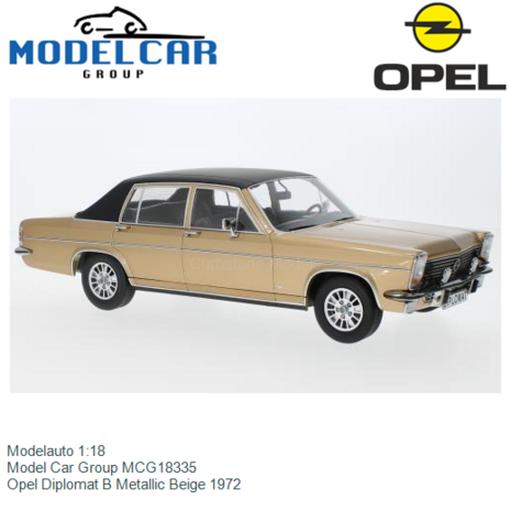 Modelauto 1:18 | Model Car Group MCG18335 | Opel Diplomat B Metallic Beige 1972