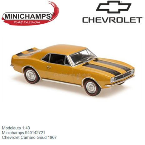 Modelauto 1:43 | Minichamps 940142721 | Chevrolet Camaro Goud 1967