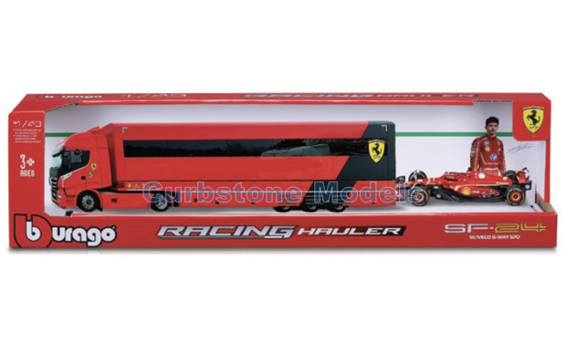 Vrachtwagen 1:43 | Bburago 18-36867 | Iveco S-Way 570 | Scuderia Ferrari 2023 - C.Leclerc