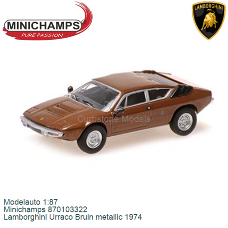 Modelauto 1:87 | Minichamps 870103322 | Lamborghini Urraco Bruin metallic 1974