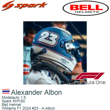 Modelauto 1:5 | Spark 5Hf160 | Bell Helmet | Williams F1 2024 #23 - A.Albon