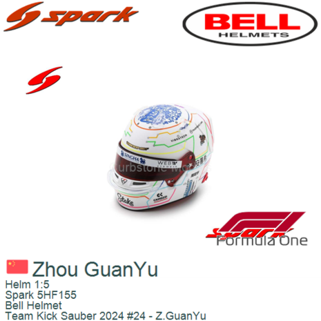 Helm 1:5 | Spark 5HF155 | Bell Helmet | Team Kick Sauber 2024 #24 - Z.GuanYu