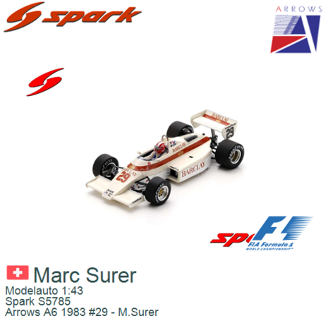 Modelauto 1:43 | Spark S5785 | Arrows A6 1983 #29 - M.Surer