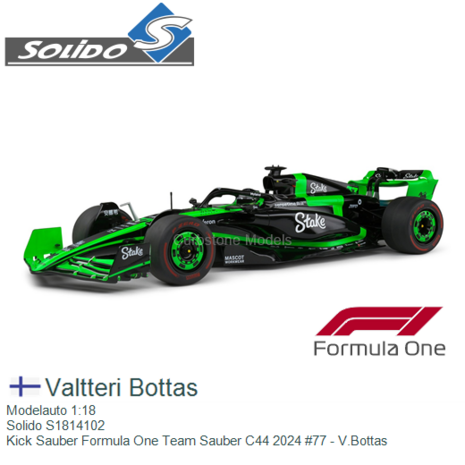 Modelauto 1:18 | Solido S1814102 | Kick Sauber Formula One Team Sauber C44 2024 #77 - V.Bottas