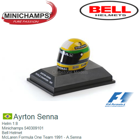 Helm 1:8 | Minichamps 540309101 | Bell Helmet | McLaren Formula One Team 1991 - A.Senna