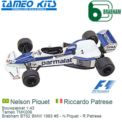 Bouwpakket 1:43 | Tameo TMK006 | Brabham BT52 BMW 1983 #5 - N.Piquet - R.Patrese