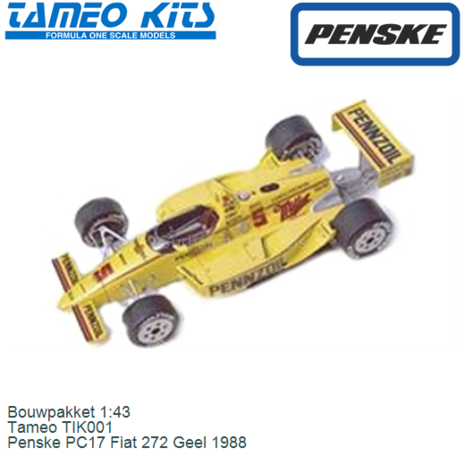 Bouwpakket 1:43 | Tameo TIK001 | Penske PC17 Fiat 272 Geel 1988