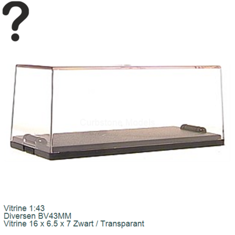 Vitrine 1:43 | Diversen BV43MM | Vitrine 16 x 6.5 x 7 Zwart / Transparant