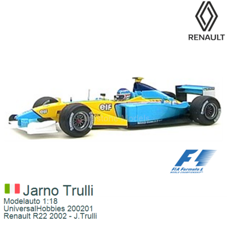 Modelauto 1:18 | UniversalHobbies 200201 | Renault R22 2002 - J.Trulli