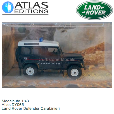 Modelauto 1:43 | Atlas DY065 | Land Rover Defender Carabinieri