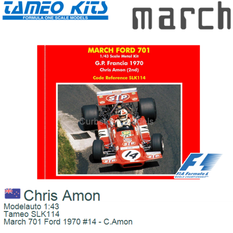 Modelauto 1:43 | Tameo SLK114 | March 701 Ford 1970 #14 - C.Amon