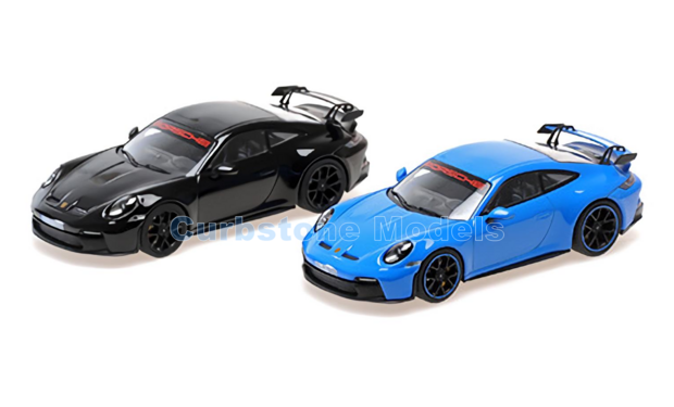 Modelauto 1:43 | Minichamps 412069200 | Porsche 911 GT3 992 GT3 Shark Blue and Black 2021