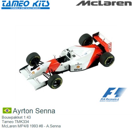 Bouwpakket 1:43 | Tameo TMK334 | McLaren MP4/8 1993 #8 - A.Senna