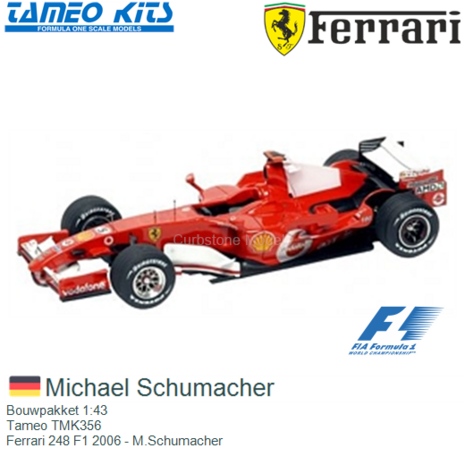 Bouwpakket 1:43 | Tameo TMK356 | Ferrari 248 F1 2006 - M.Schumacher