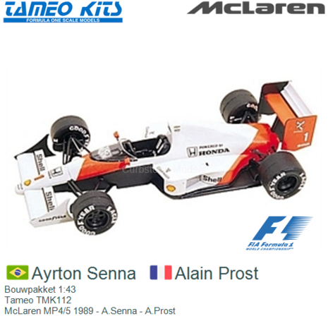 Bouwpakket 1:43 | Tameo TMK112 | McLaren MP4/5 1989 - A.Senna - A.Prost