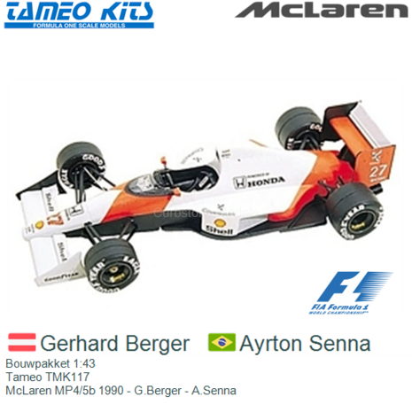 Bouwpakket 1:43 | Tameo TMK117 | McLaren MP4/5b 1990 - G.Berger - A.Senna