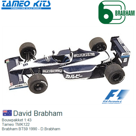 Bouwpakket 1:43 | Tameo TMK122 | Brabham BT59 1990 - D.Brabham