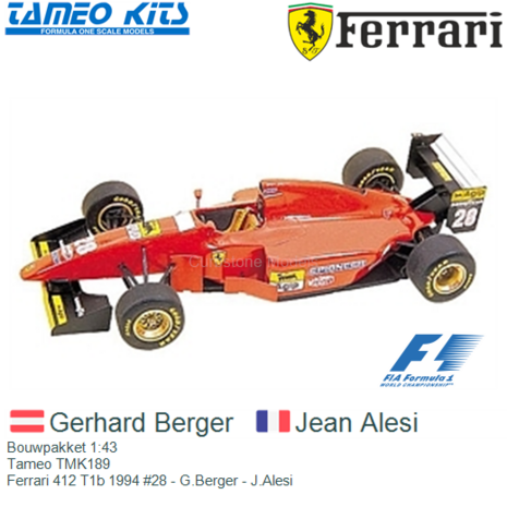 Bouwpakket 1:43 | Tameo TMK189 | Ferrari 412 T1b 1994 #28 - G.Berger - J.Alesi