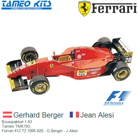 Bouwpakket 1:43 | Tameo TMK193 | Ferrari 412 T2 1995 #28 - G.Berger - J.Alesi