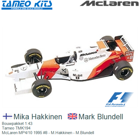 Bouwpakket 1:43 | Tameo TMK194 | McLaren MP4/10 1995 #8 - M.Hakkinen - M.Blundell