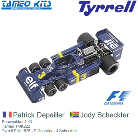 Bouwpakket 1:43 | Tameo TMK222 | Tyrrell P34 1976 - P.Depailler - J.Scheckter