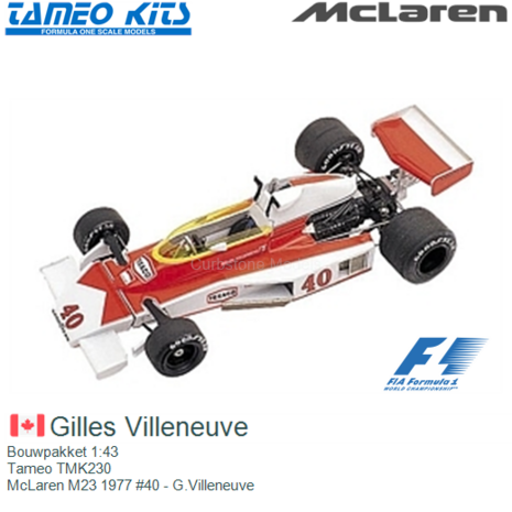 Bouwpakket 1:43 | Tameo TMK230 | McLaren M23 1977 #40 - G.Villeneuve