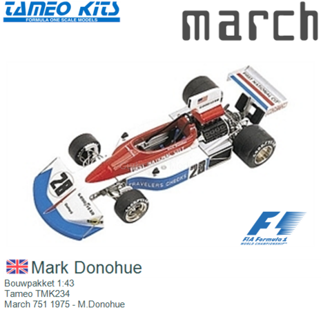 Bouwpakket 1:43 | Tameo TMK234 | March 751 1975 - M.Donohue